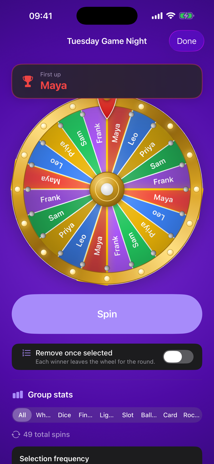 Spin Wheel picker